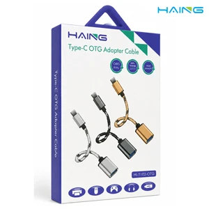 HAING OTG Type-C to USB-A Female OTG Adapter Cable, USB 2.0 Data Transfer Converter for Smartphones, Tablets, Laptops, Mac Book , Mouse and Keyboard (HI-T102)